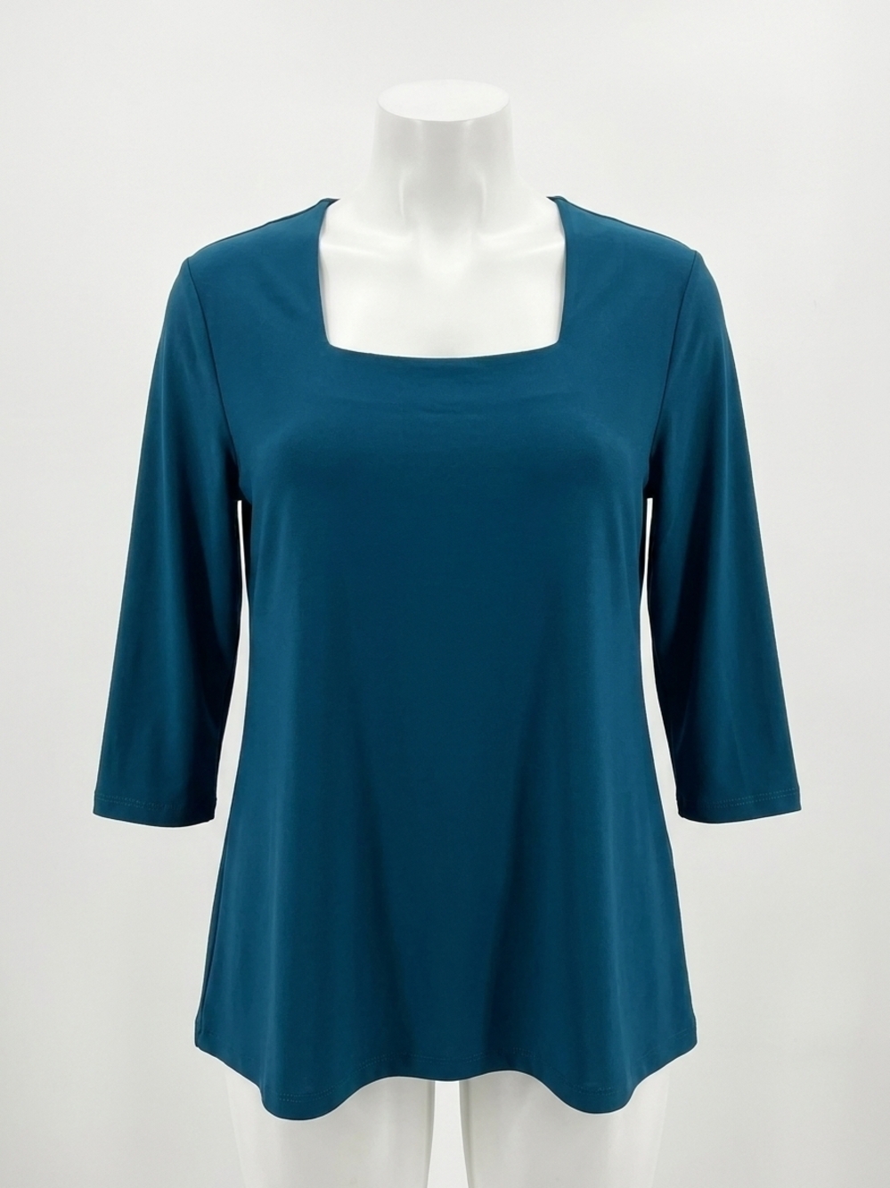 NEW SYMPLI square neck 3/4 sleeve top in atlantis